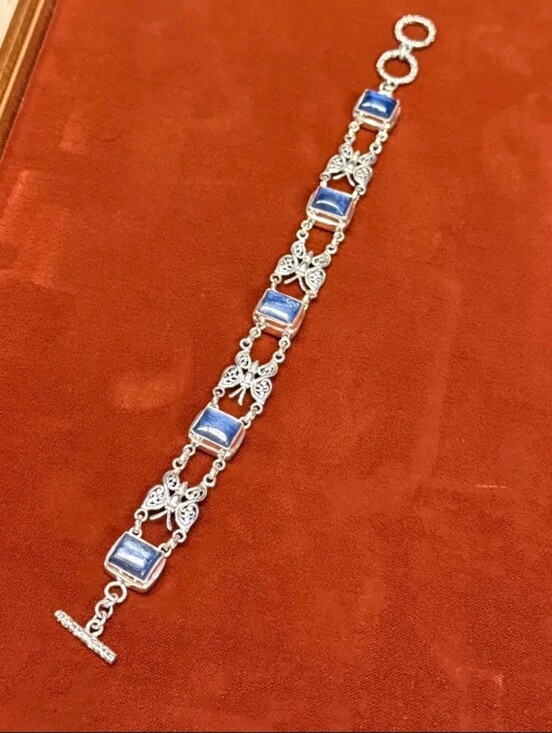 Jewelry - Sterling Silver Bali Legacy 21.75 CTW Himalayan Kyanite Butterfly Bracelet